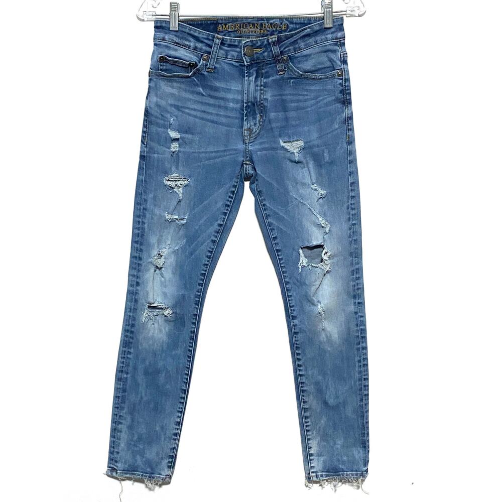 American Eagle Extreme Flex Slim Fit Jeans Mens 26x28 Distressed Measures 25x27